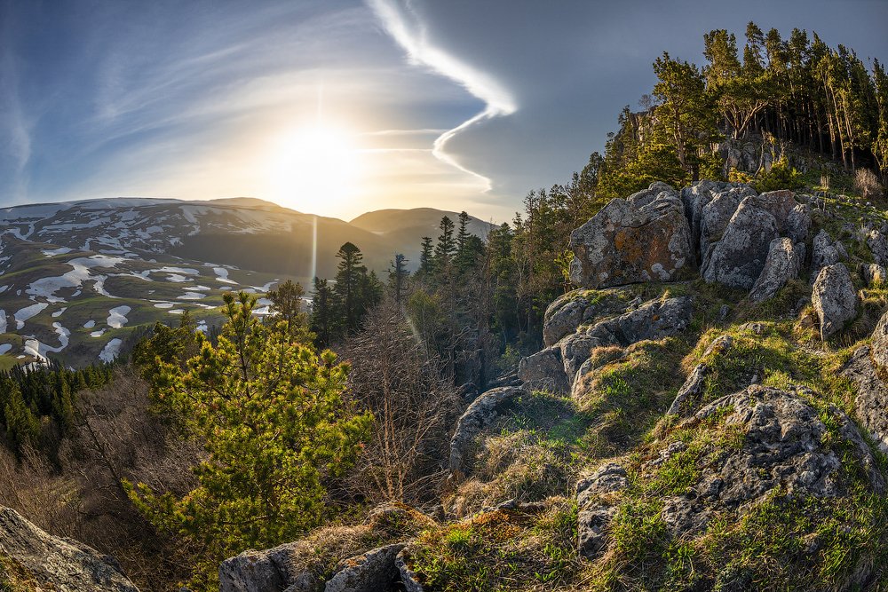 Закат на плато Лаго-Наки