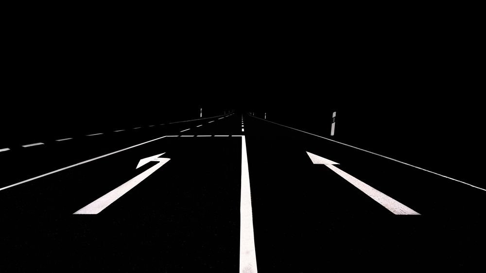 left or straight ahead ?