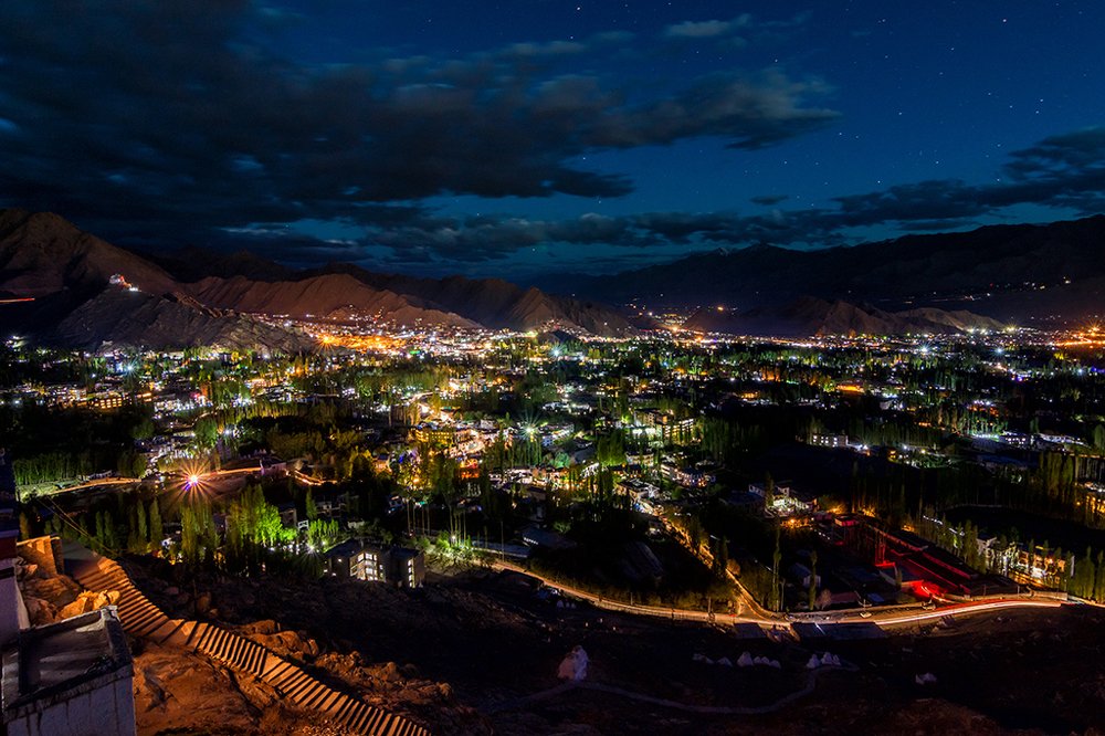 Leh City At Twilight Time