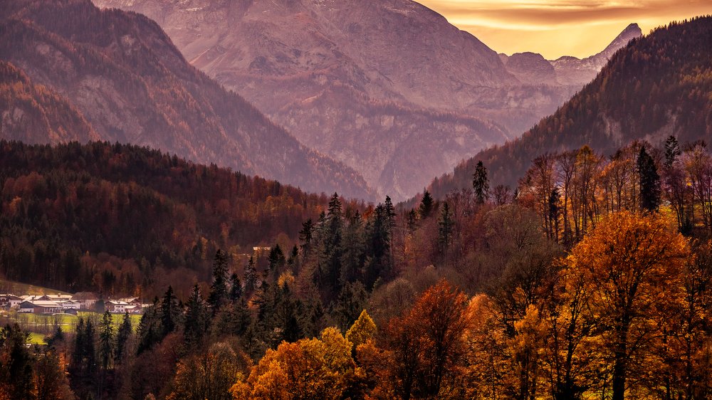 Осеннее утро в горах
