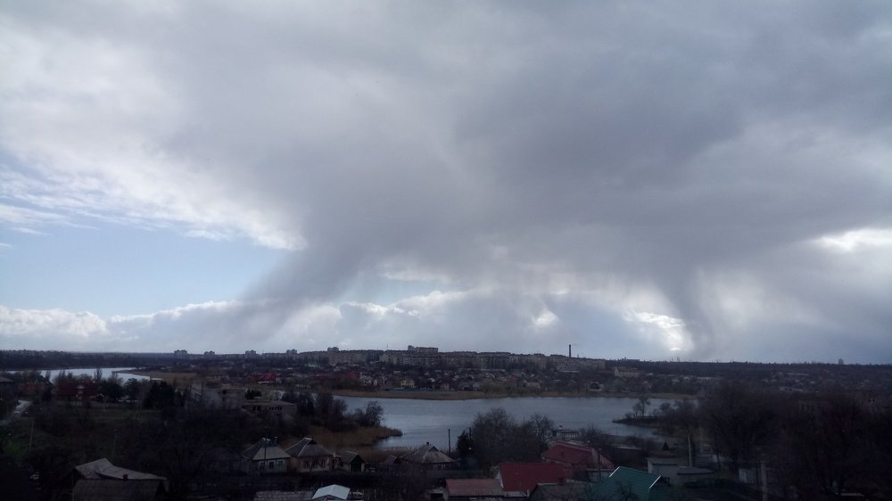 In the spring snow fell from the clouds ...