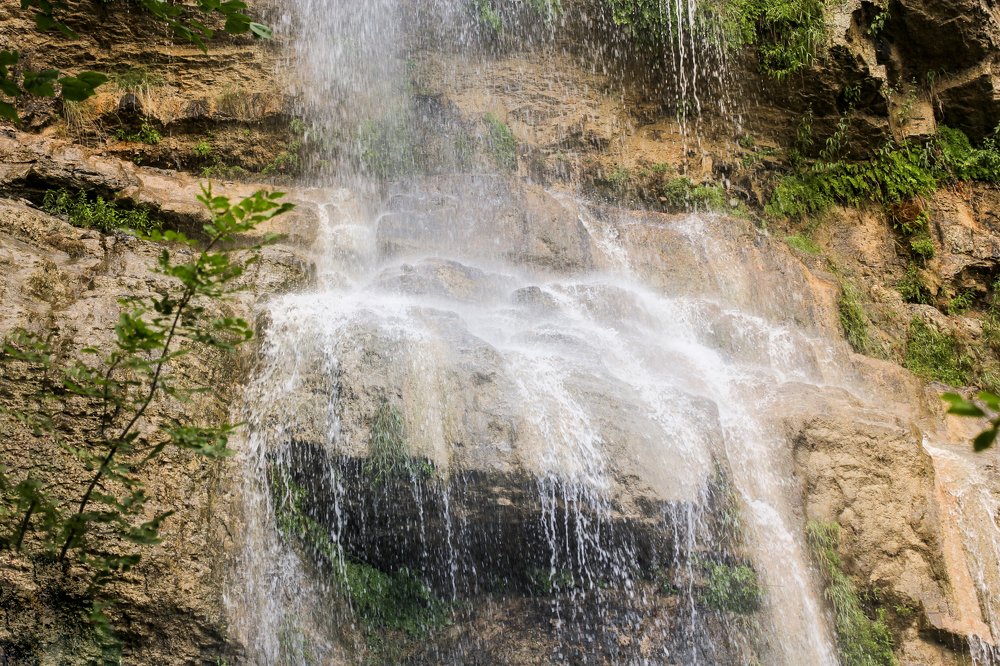 Waterfall on the rock.
