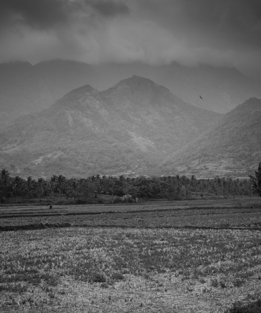 Mountain with coluds