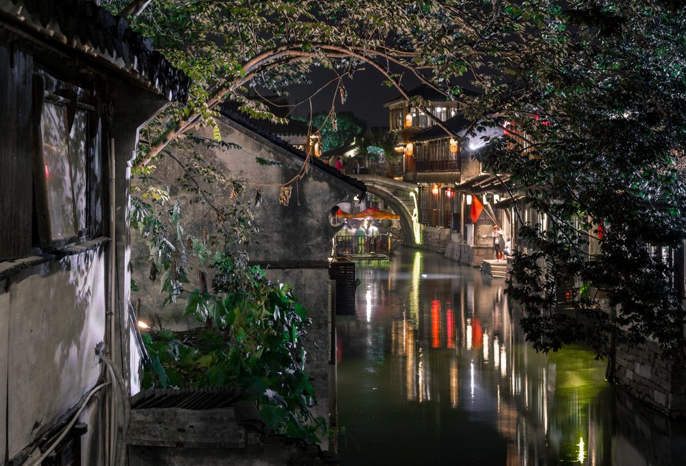 Night life of the ancient town in China