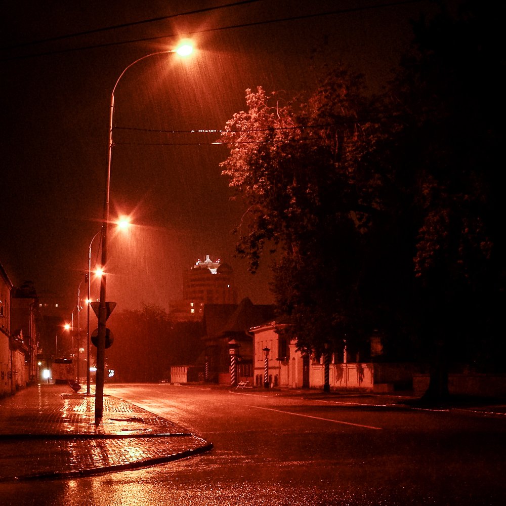 Night rainy city