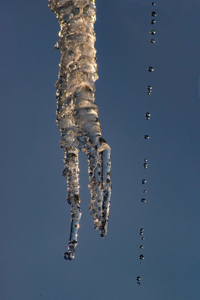 Весенняя тающая сосулька