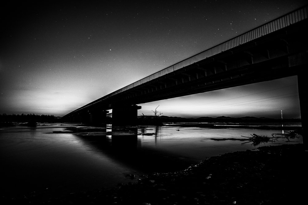 Ночной мост через р. Армань