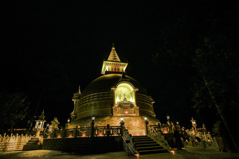 Stupa at night