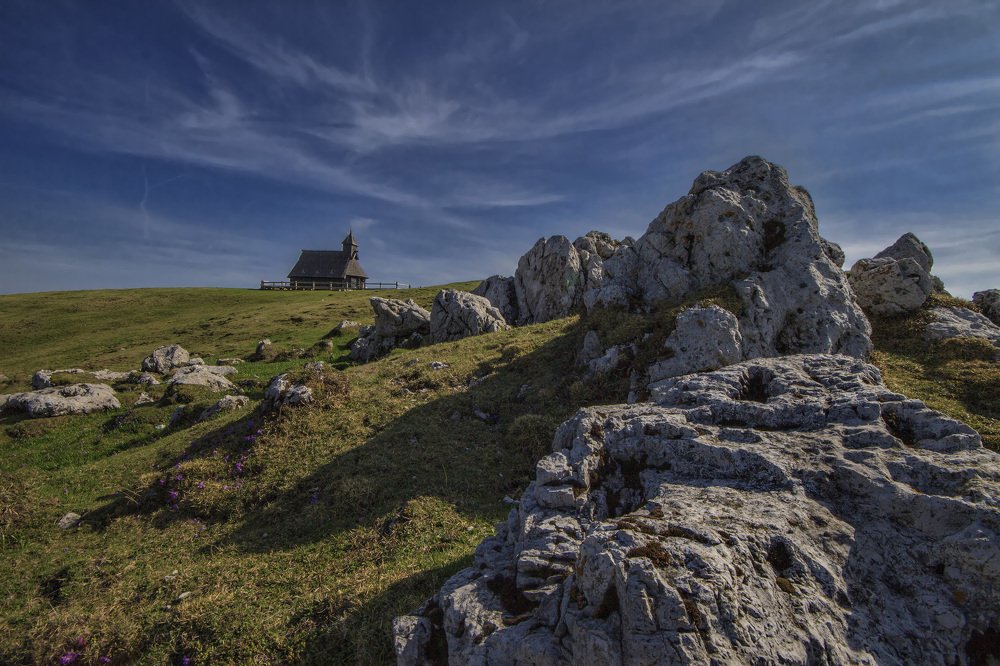 Chapel of Mary is snowing