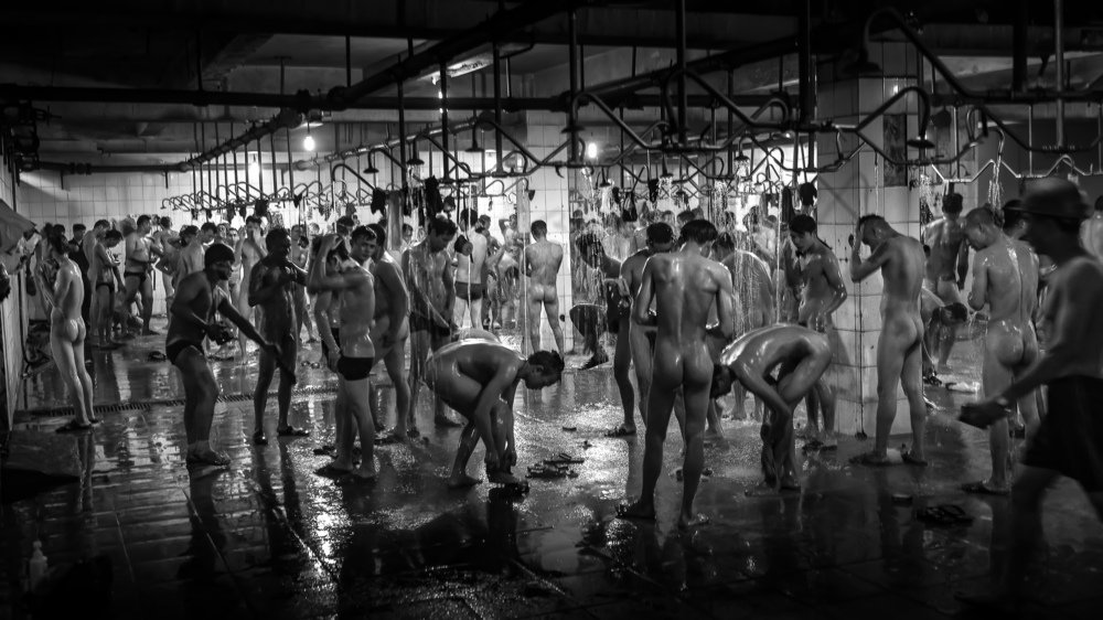 COAL MINERS IN THE PUBLIC BATHROOM