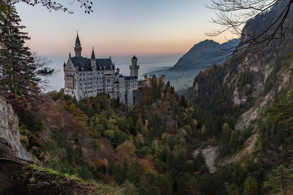 Раннее утро, Замок Нойшванштайн, Германия