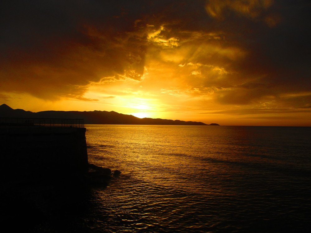 Sunset in Heraklion in Crete