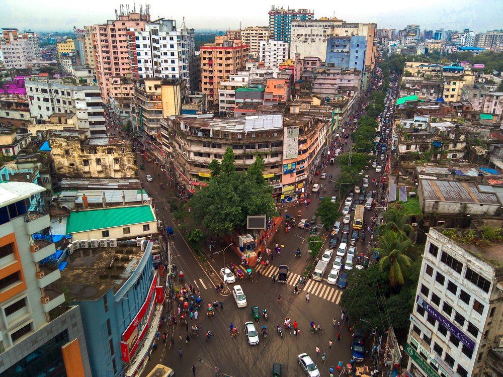 Aerial view of Dhaka City