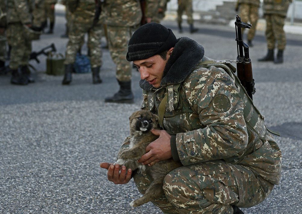 The soldier and the puppy