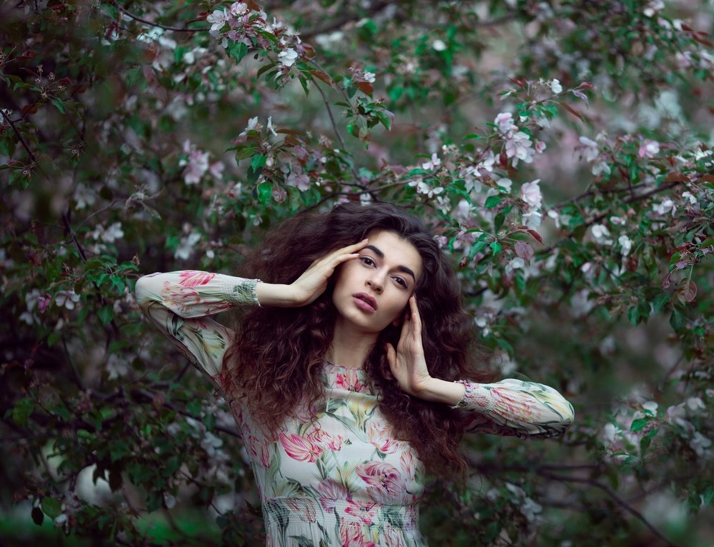 Закат в розовых яблонях