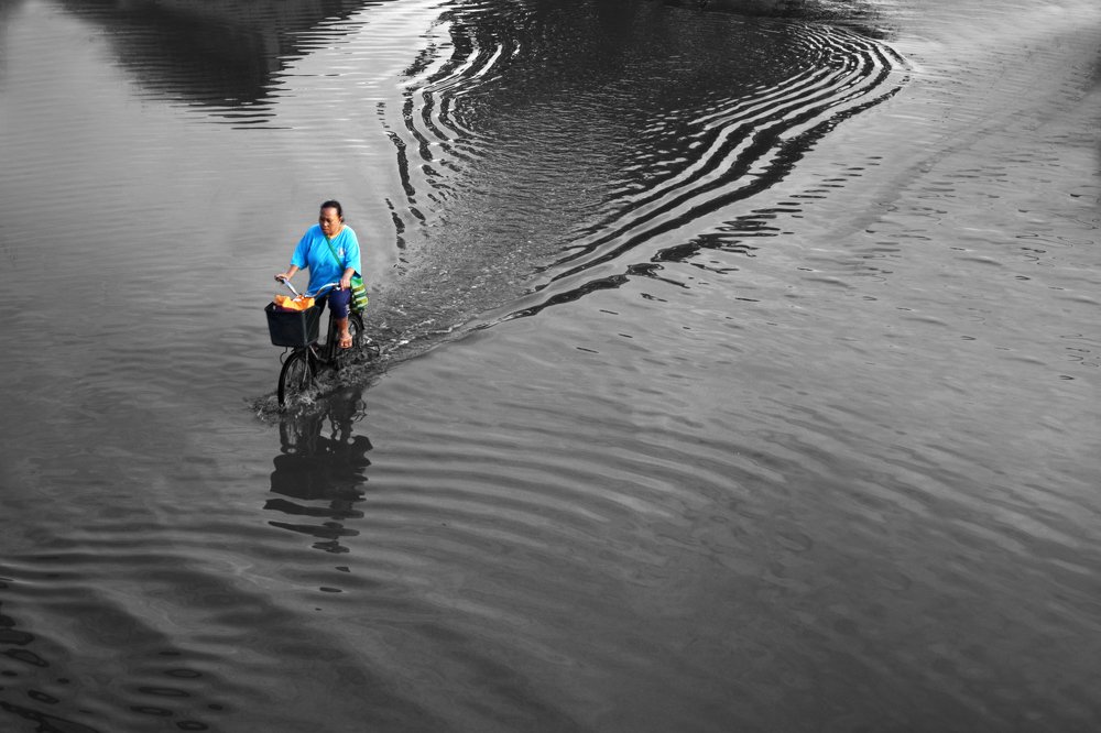 cycling in the flood