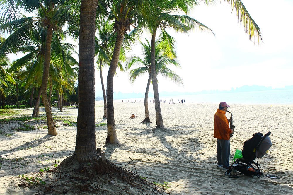Саксофон на пляже