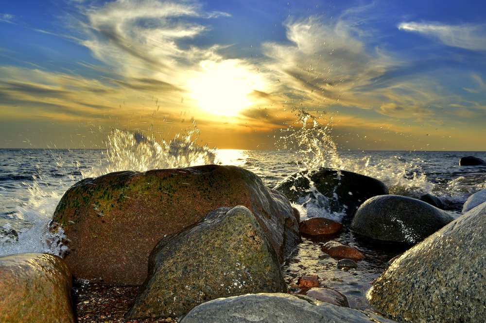 Море, закат, облака 3