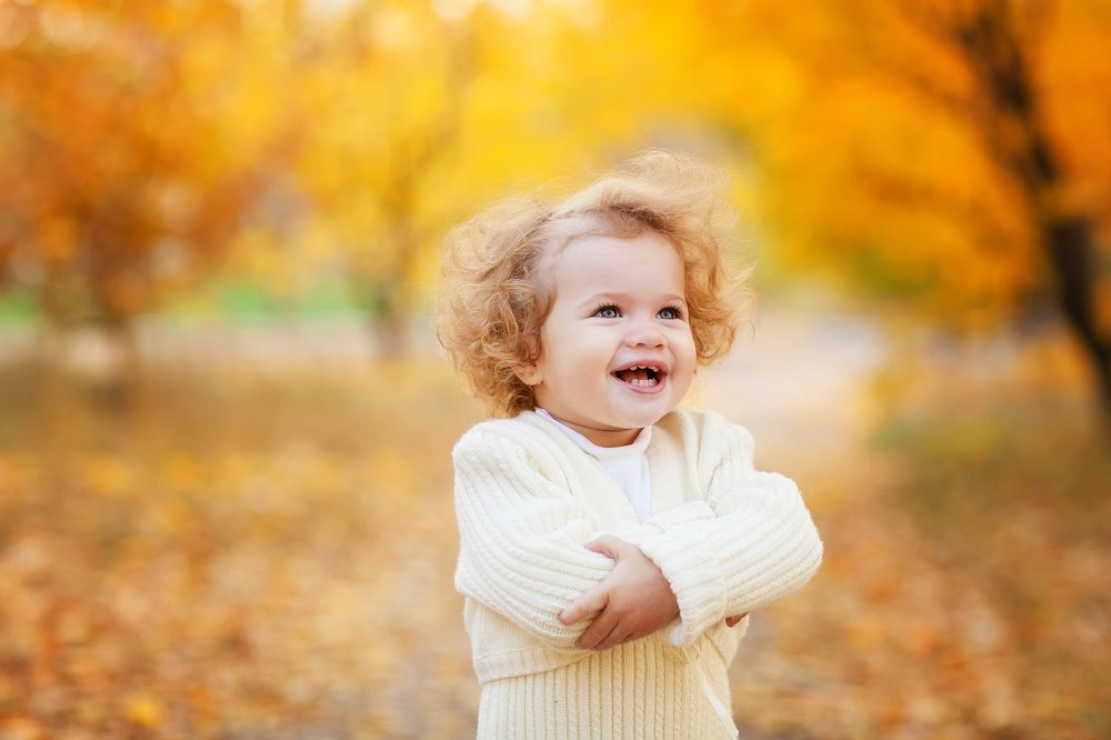 autumn portrait of сute smiling child