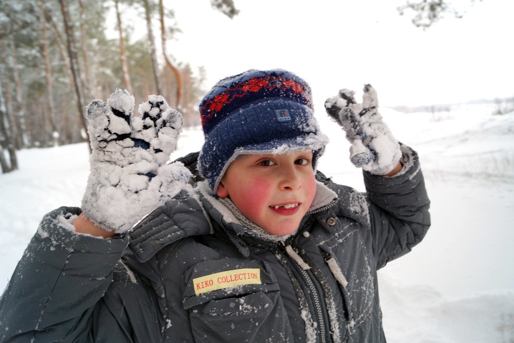 A boy in winter.