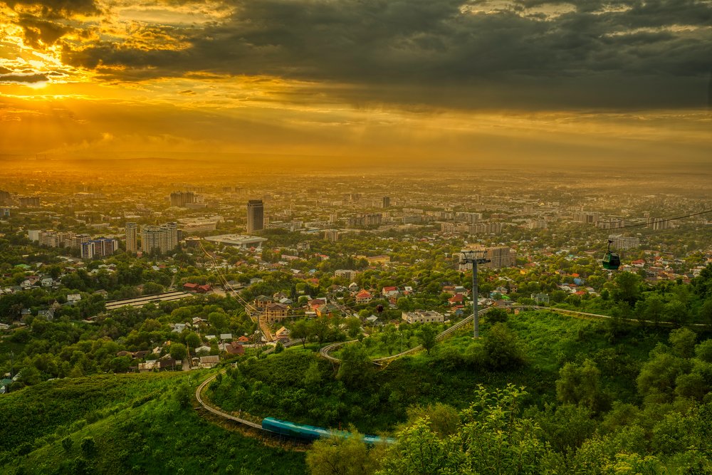 Sunset in Almaty, Kazakhstan