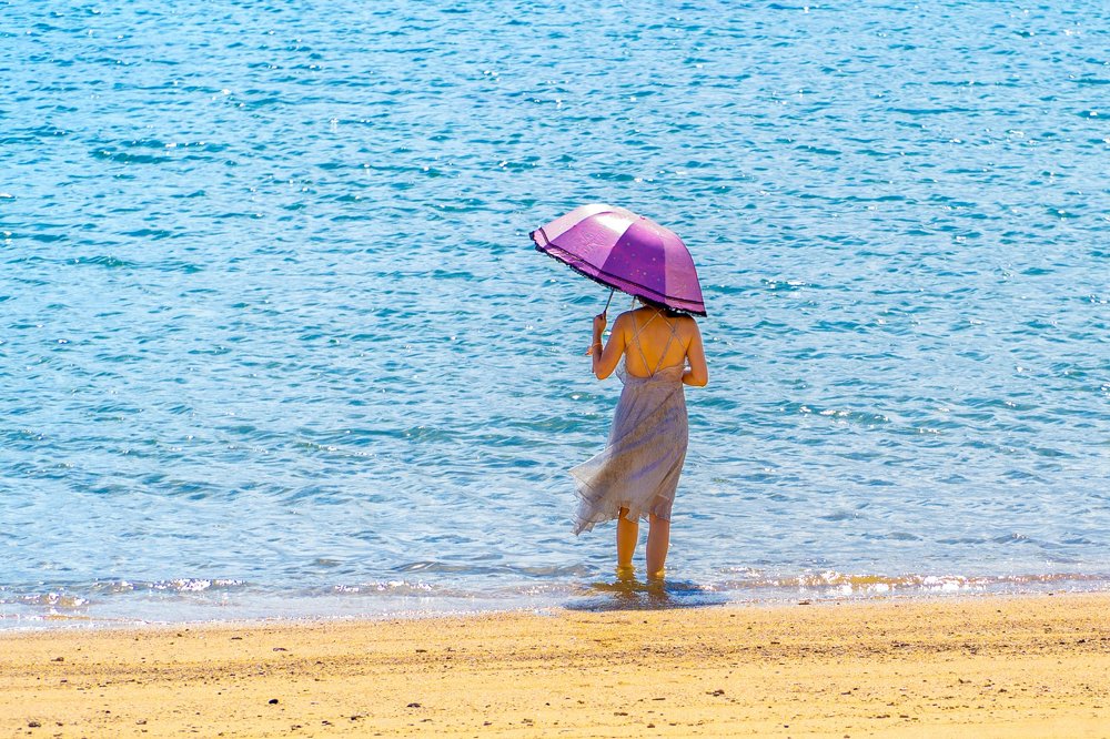 Girl on beach in Bali