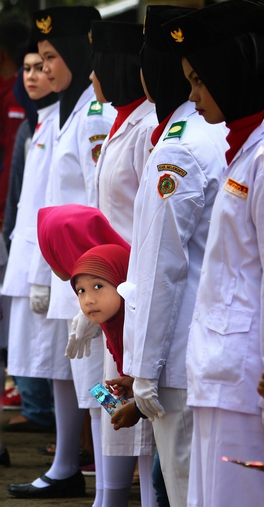 Among the flag raisers