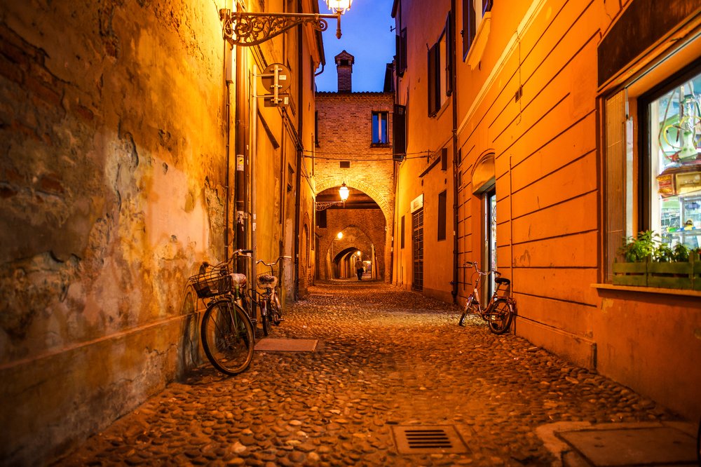 Alley in Ferrara,  Italy