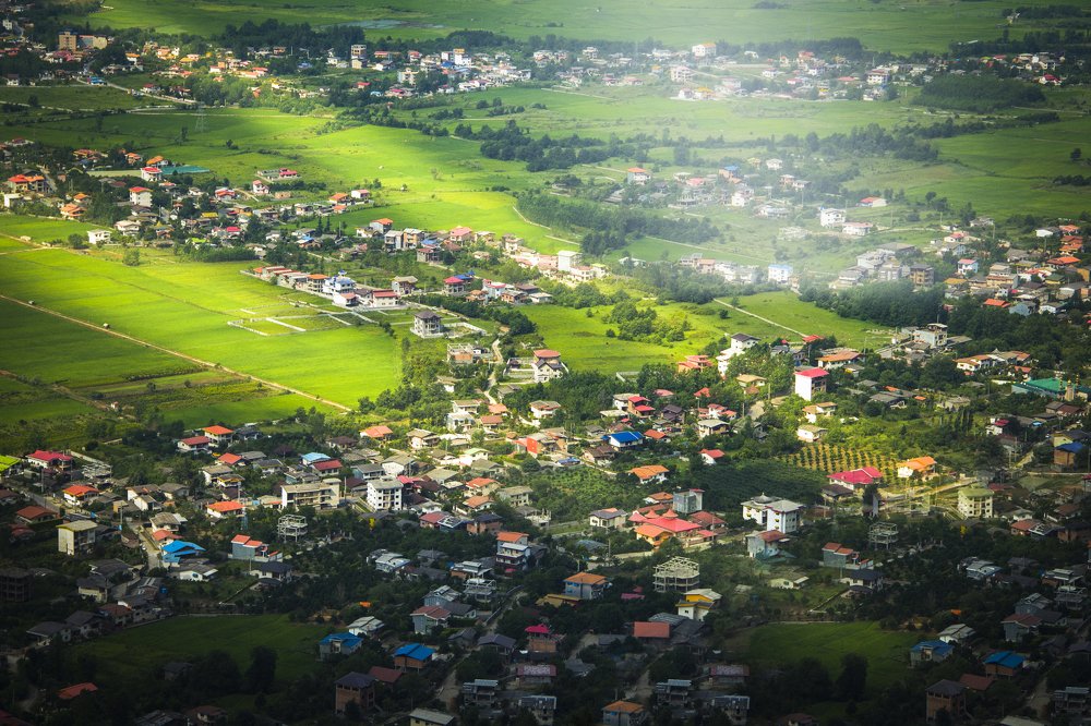 Aerial photograph of the city