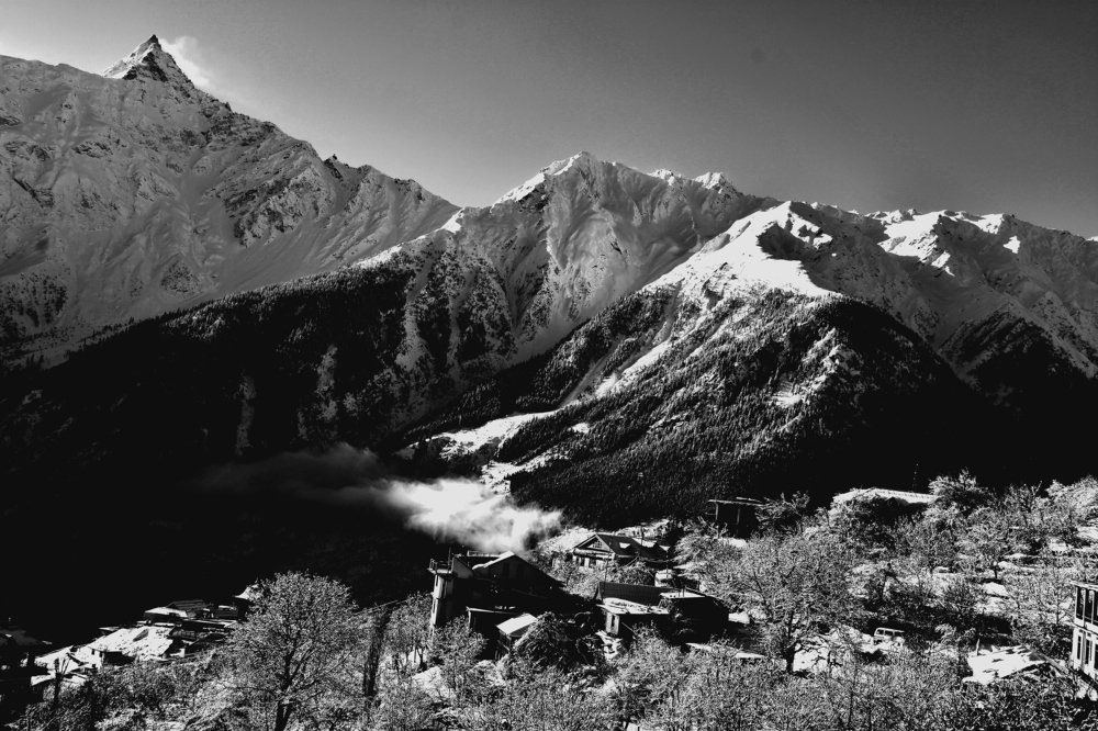 Black and white landscape