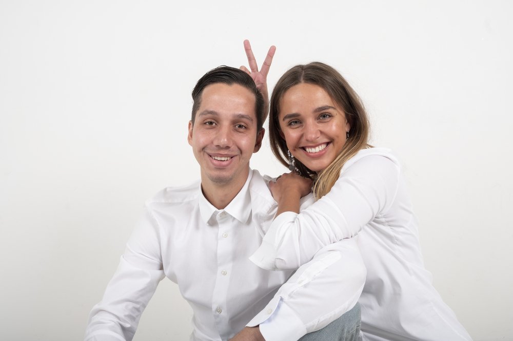 Brother and sister having fun