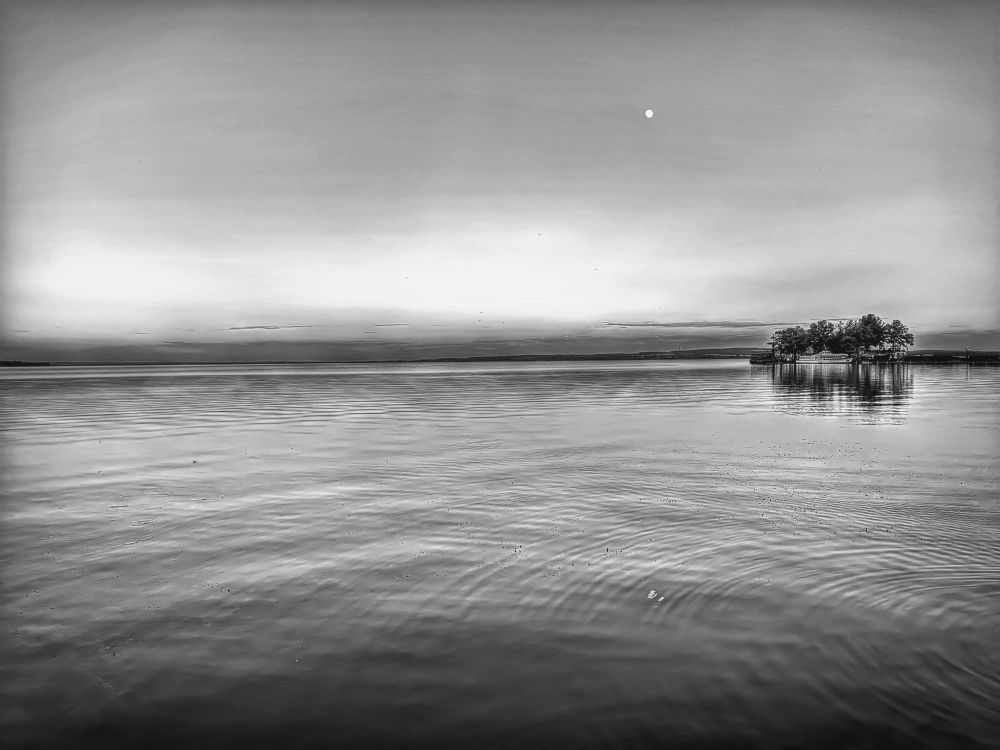 Balaton Lake At Night - BW