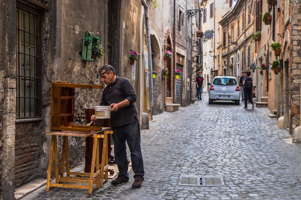 Narrow streets of Tivoli town