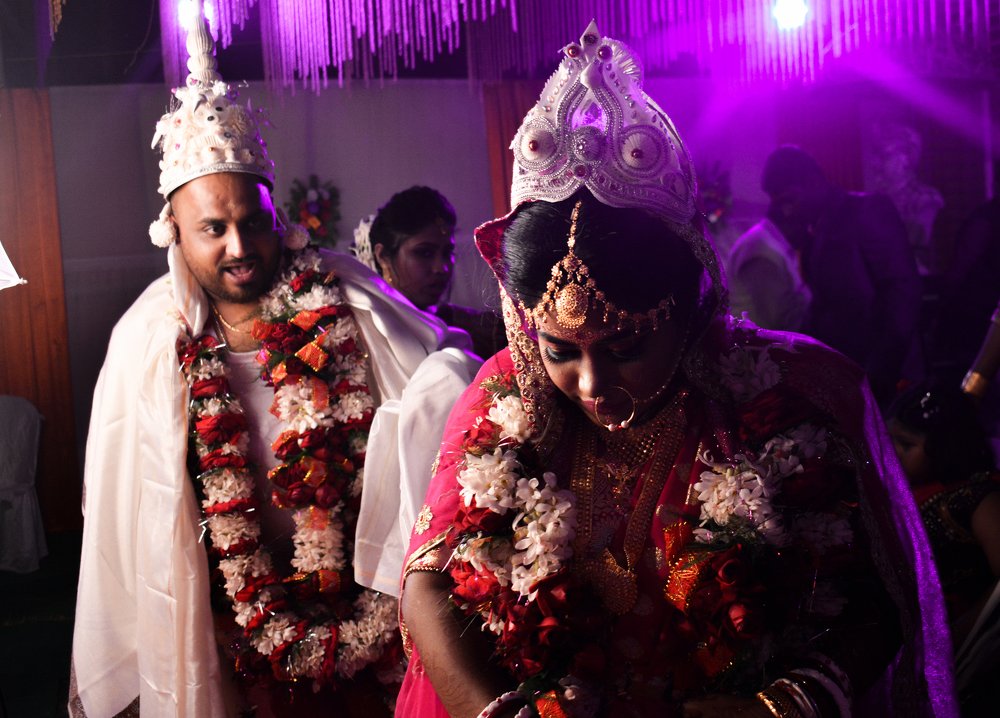 Groom's expression