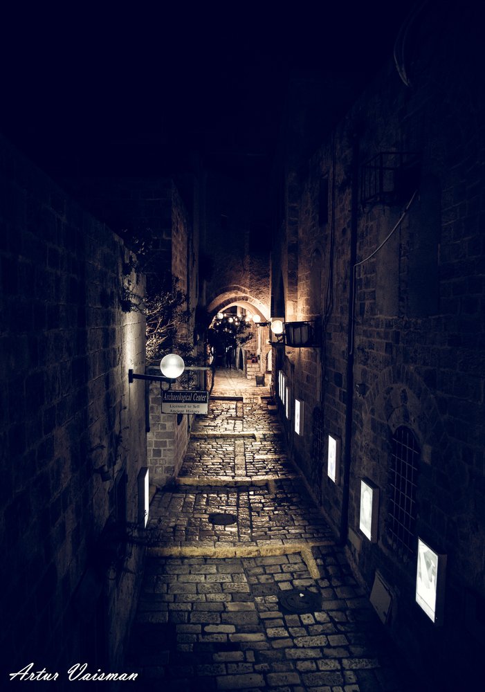 Old city JAFA in the night