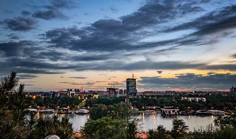 Sunset landscape of Belgrade