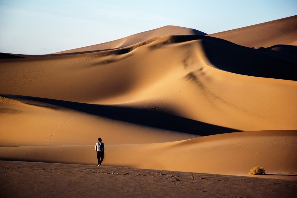 Alone in desert