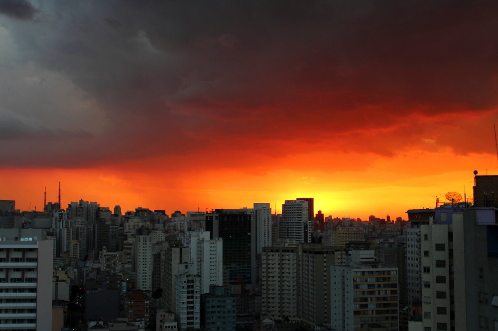 Sunset in São Paulo, Brazil