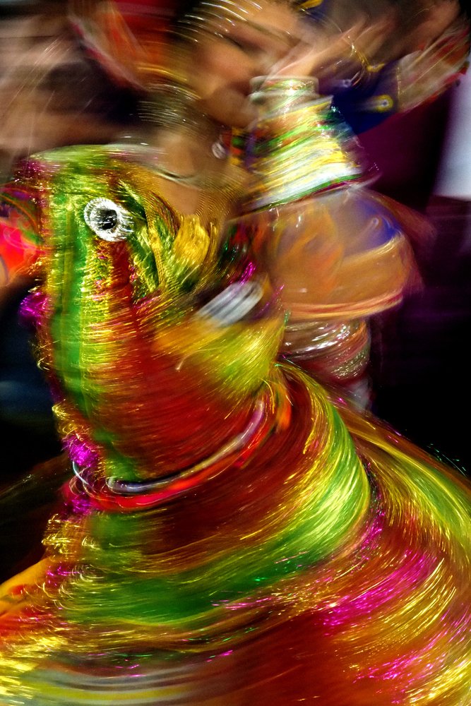 Motion of folk dance Garba of Gujarat - India