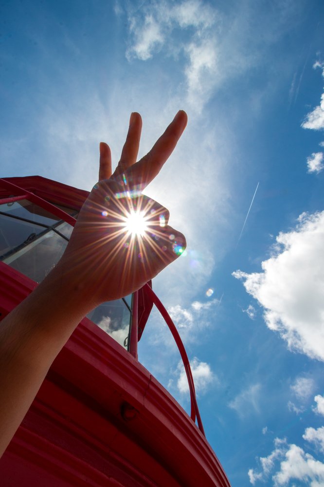 Sunlight through the sign