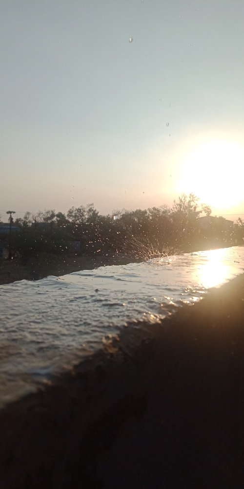 Evening Sunset With water drop