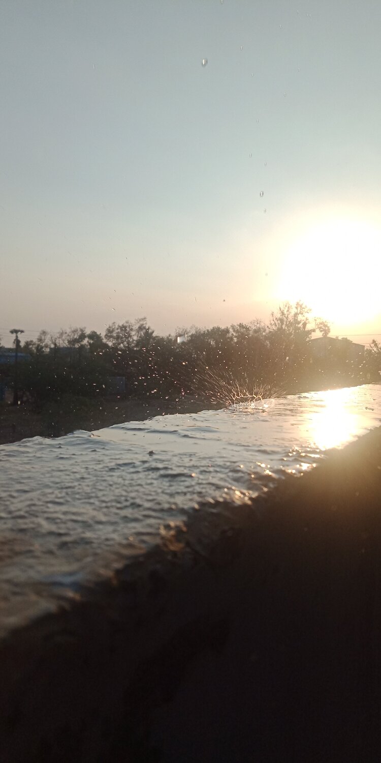 Evening Sunset With water drop