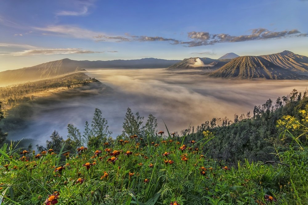 Morning view of Bromo Mountain