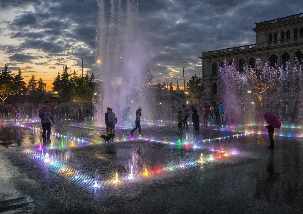 Ночной Калининград - Фонтан