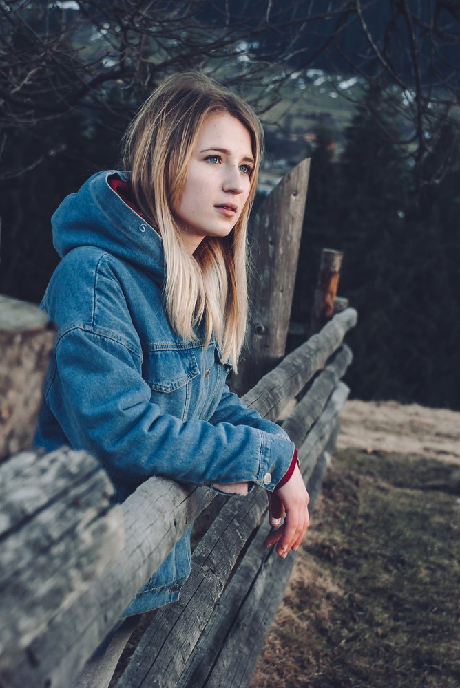Girl and mountains
