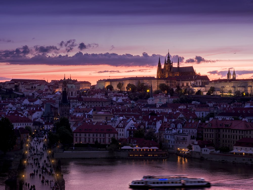 Charles Bridge at sunset