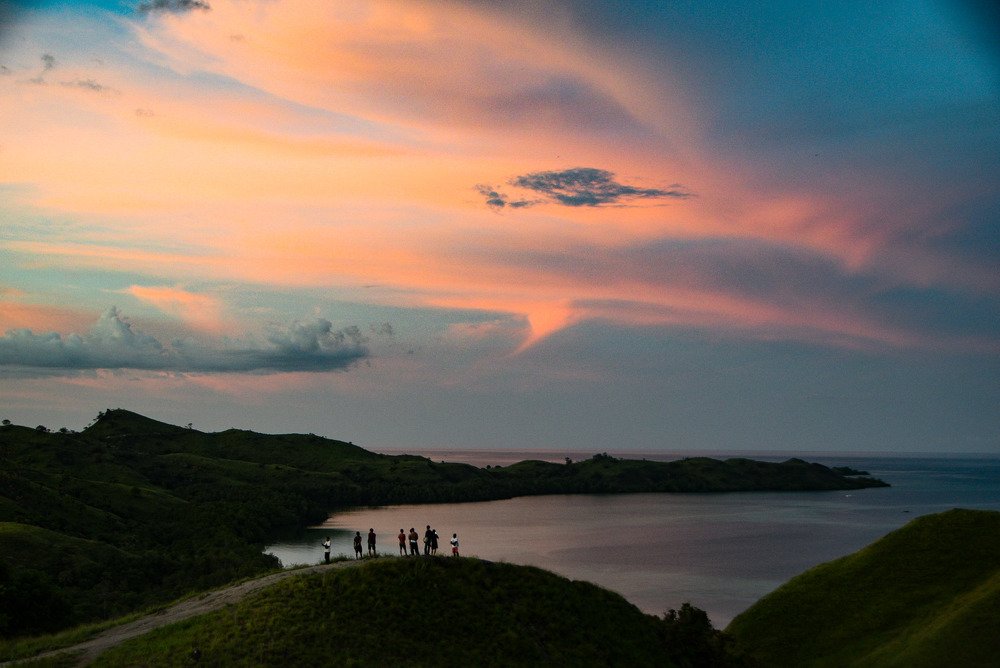 Sunset at Sylvia hill, Labuan Bajo, East Nusa Tenggara, Indonesia..