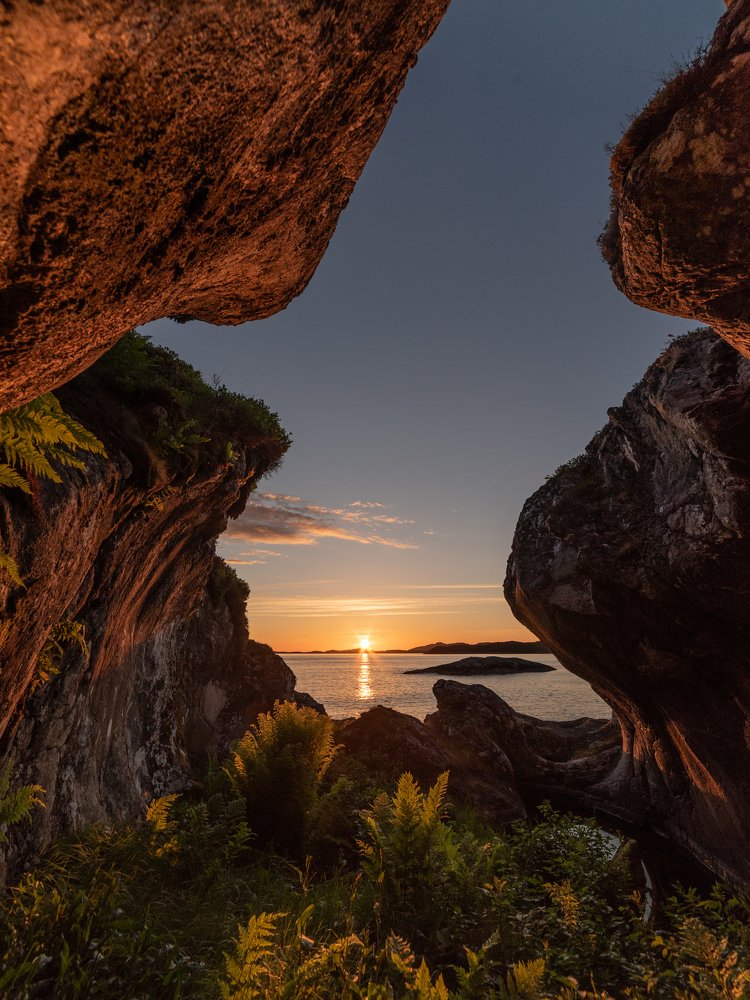 Solnedgang fra jettegryten