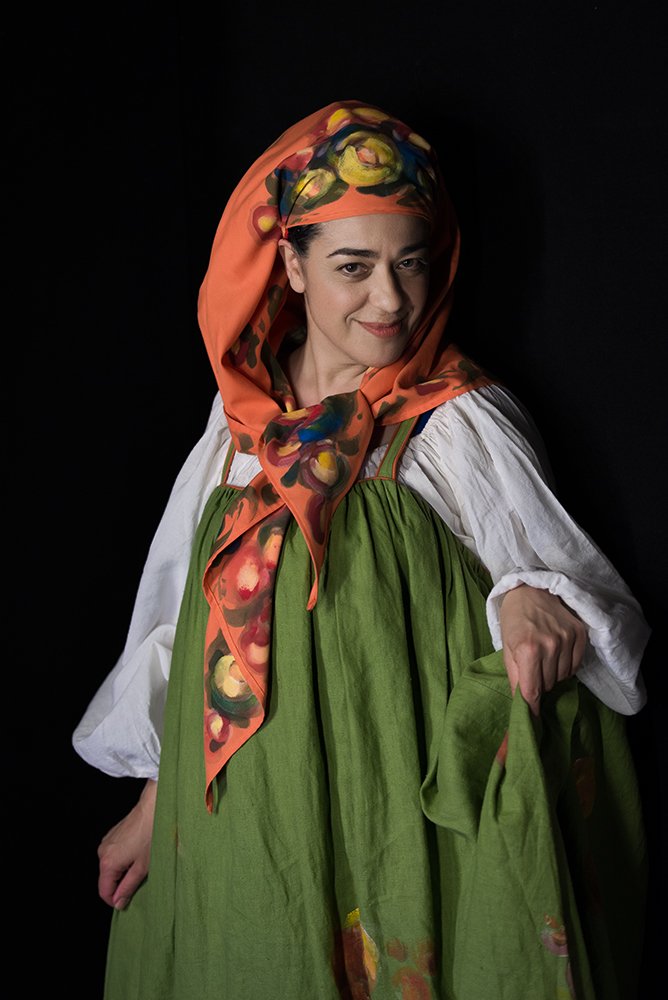 Russian peasant in festive clothes