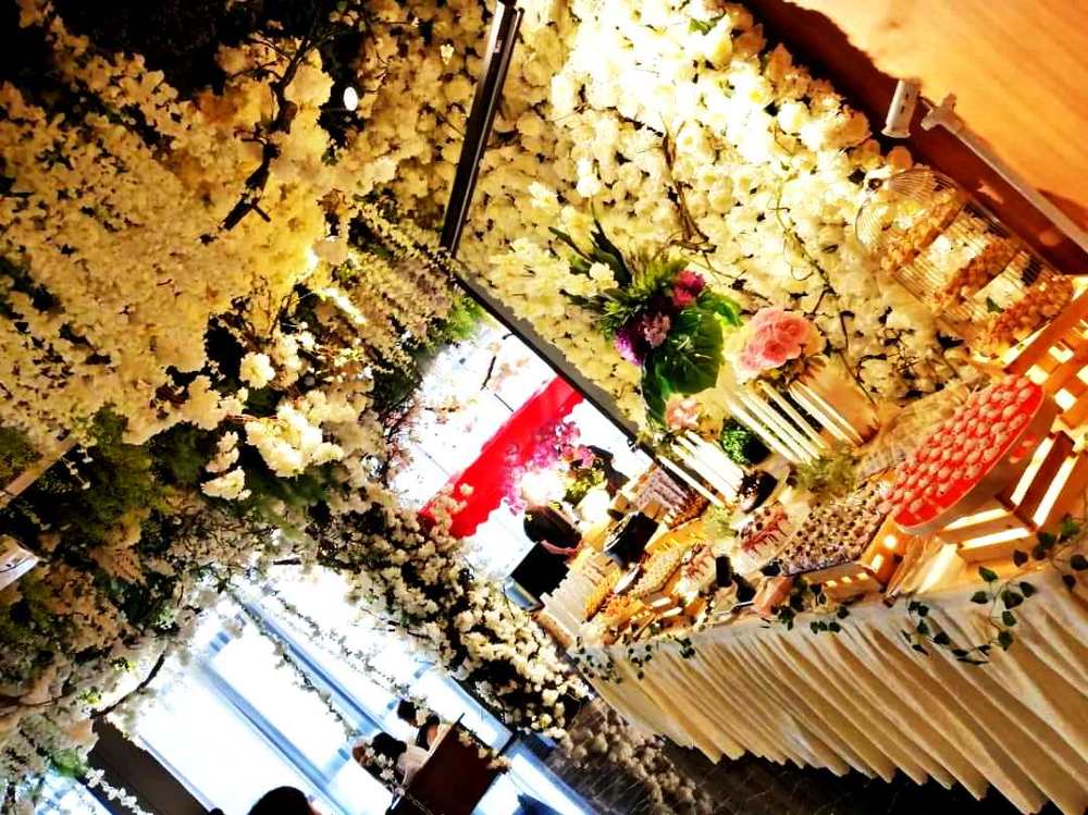 Wedding decoration and food spread